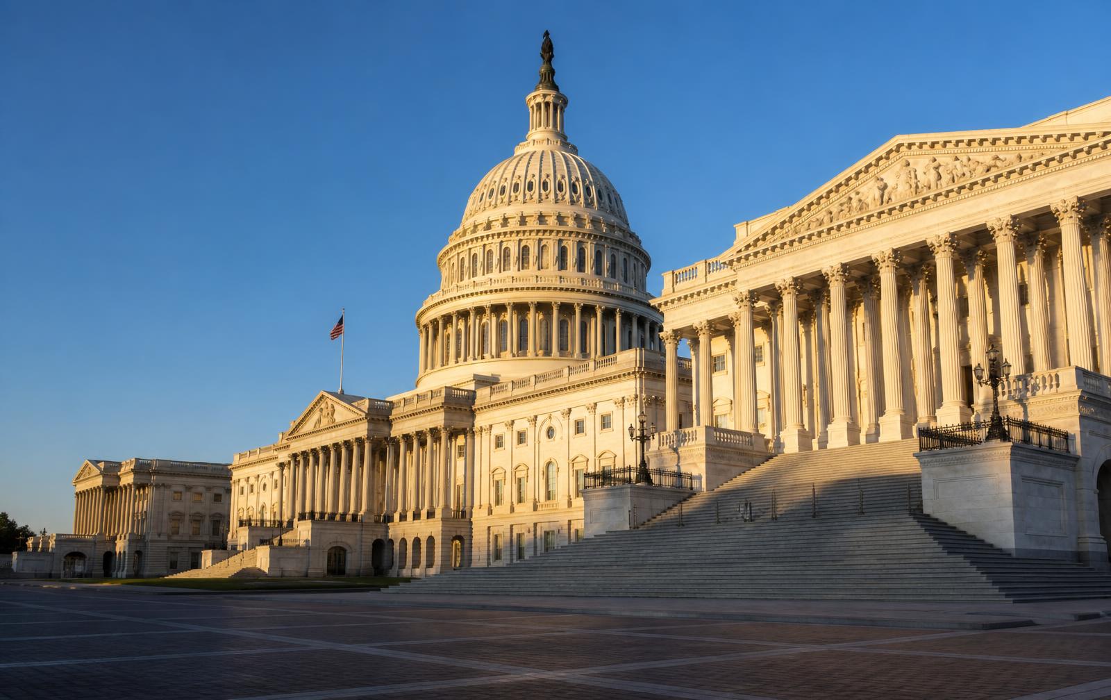 The United States Capitol building in Washington, D.C. at golden hour